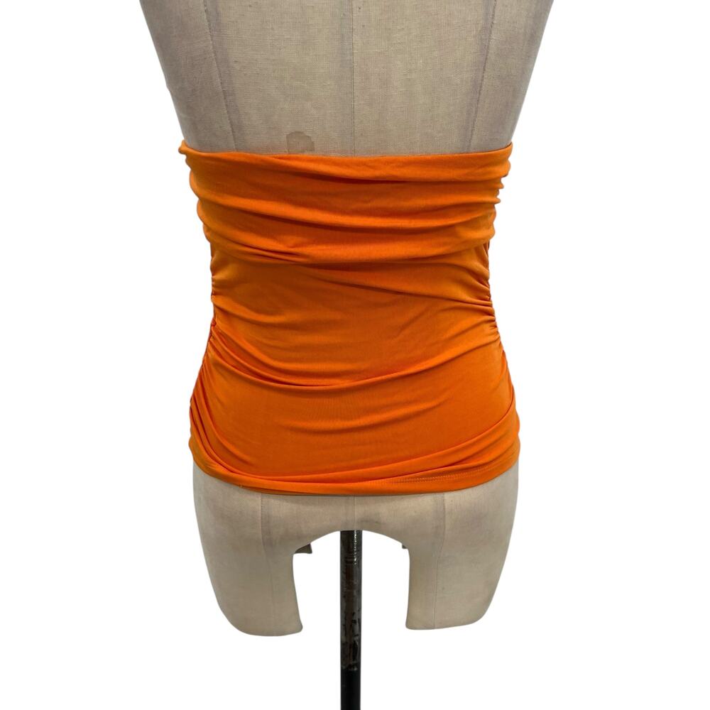 Veronica Beard Leyla Top‎ Halter Neck Sleeveless Jersey Orange Size XS - Picture 9 of 14